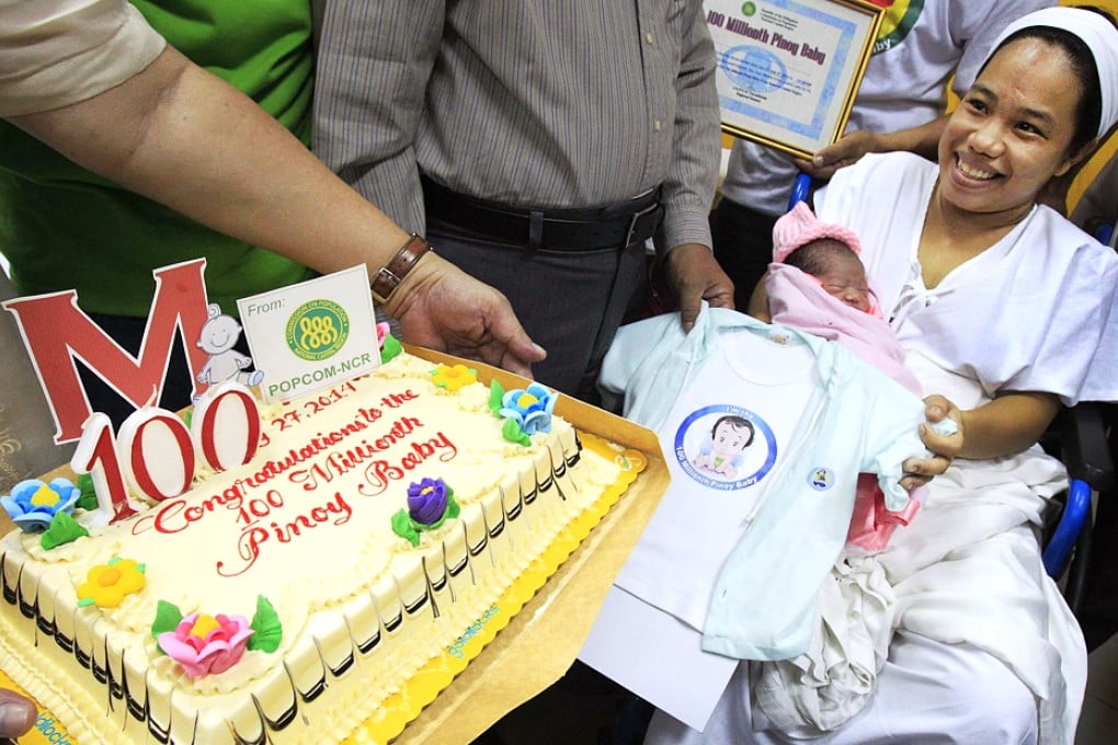One of the babies delegated as the 100 millionth. Photo: Reuters