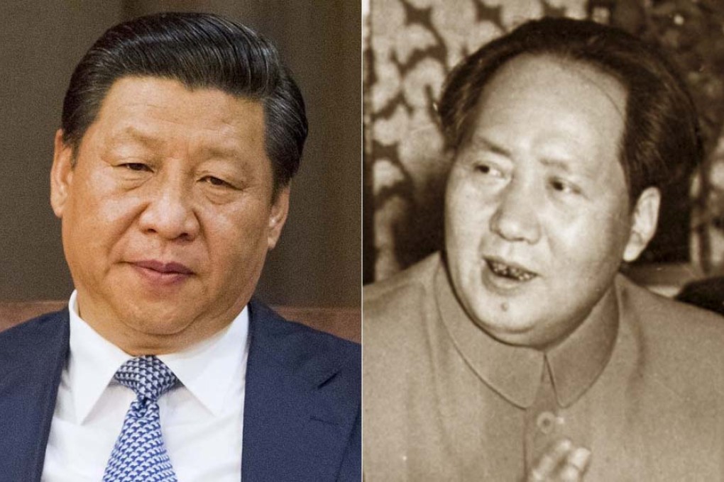Xi Jinping (left) has been mentioned by name 4,725 times in People's Daily during the 18 months after he took office, while Mao Zedong (right) was named nearly 7,000 times in the 18 months after the 9th party congress in 1969.