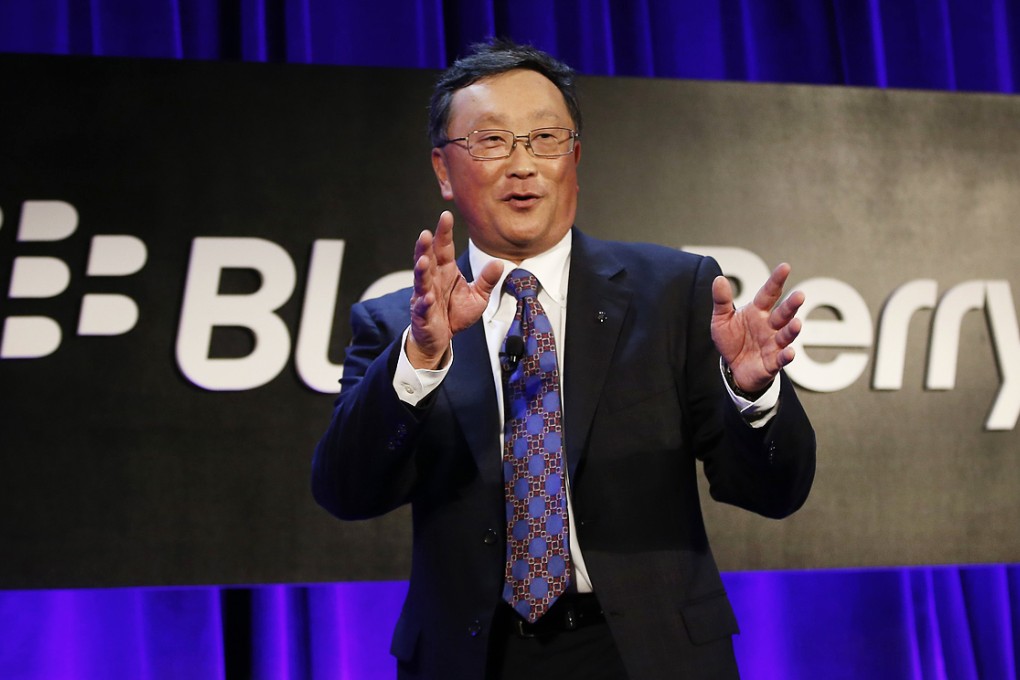 BlackBerry chief executive John Chen speaks at the BlackBerry Security Summit in New York. Photo: Reuters