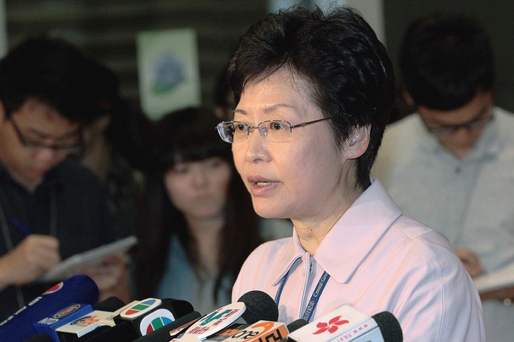 Carrie Lam questioned the "quality" of opinion garnered by the Occupy referendum. Photo: Bruce Yan
