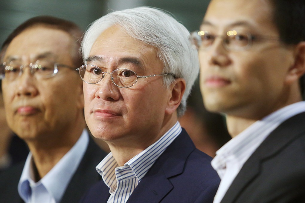 Robert Chow Yung (centre) is the convenor of another anti-Occupy group, the Silent Majority for Hong Kong. Photo: Sam Tsang