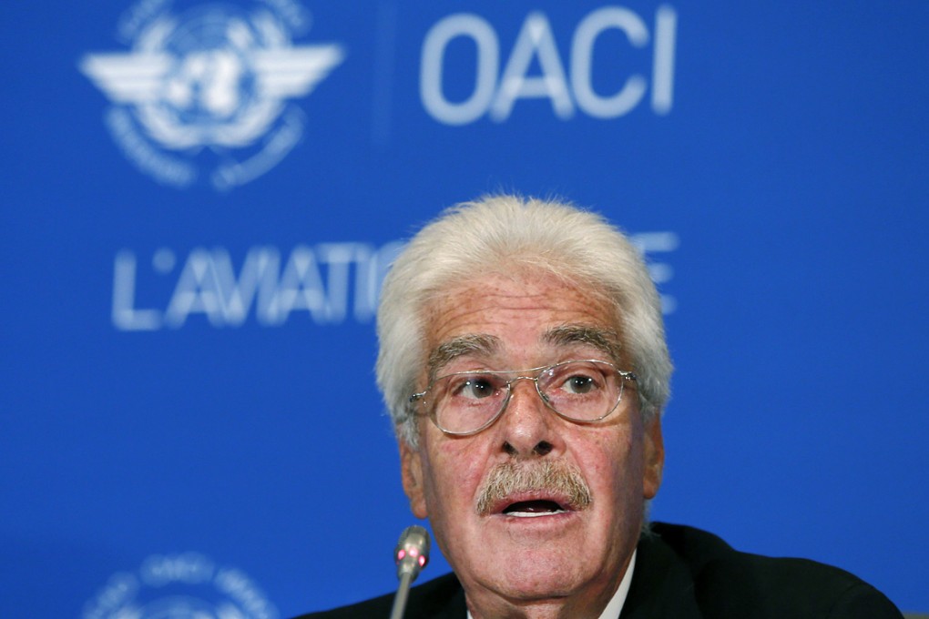 ICAO secretary general Raymond Benjamin speaks during a press conference in Montreal. Photo: Reuters