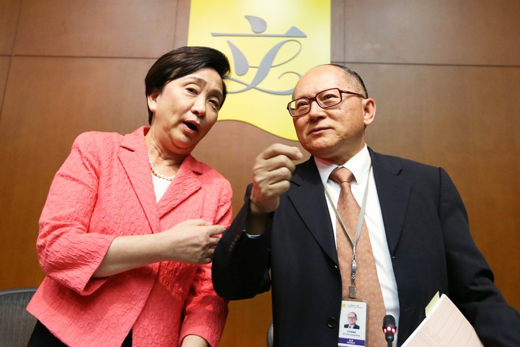 Emily Lau and Ng Leung-sing discuss past session. Photo: Sam Tsang