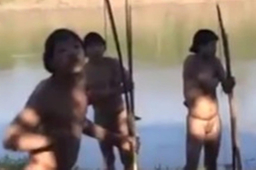 A video image of members of the isolated tribe.Photo: SCMP Pictures