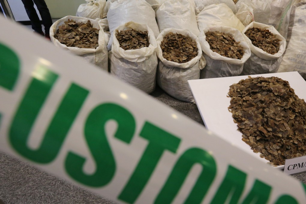 Hong Kong Customs seized about 2,340 kilograms of pangolin scales from a container at the Kwai Chung Customhouse Cargo Examination Compound.