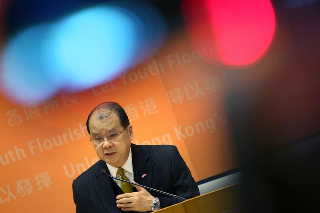 Secretary for Labour and Welfare Matthew Cheung highlighted Stephen Sui's experience in key government positions and connections with the welfare sector. Photo: K. Y. Cheng