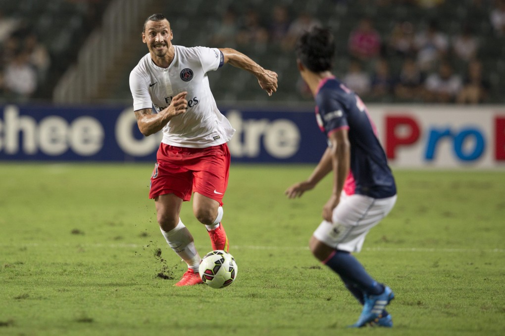 Zlatan Ibrahimovic scored a hat-trick for Paris Saint-Germain against Kitchee in the friendly. Photo: EPA
