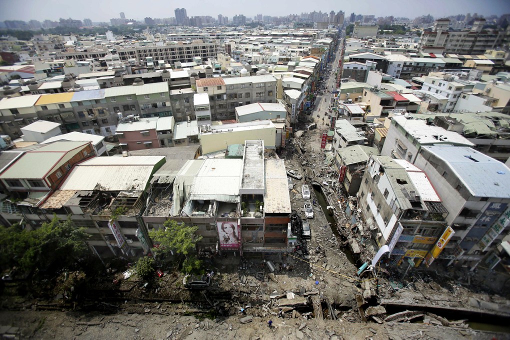 An aerial view shows the extent of the damage. Photo: AP