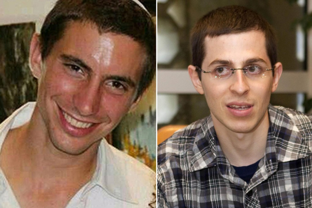 Hadar Goldin (left) and Gilad Shalit, freed after five years.
