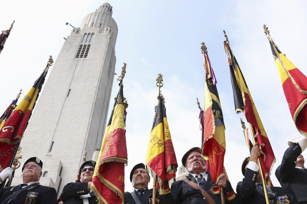 Veterans take part in the 100th anniversary commemorations at the Cointe memorial in Liege, Belgium. Photo: Reuters