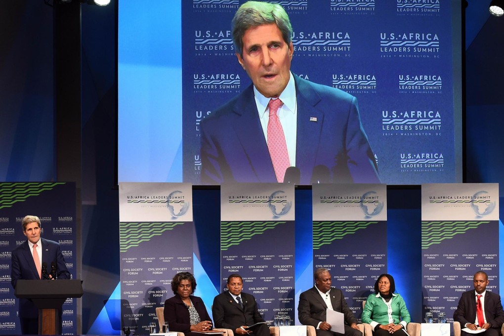 US Secretary of State John Kerry at the US-Africa Leaders Summit, attended by 35 presidents, nine prime ministers and a king. Photo: AFP