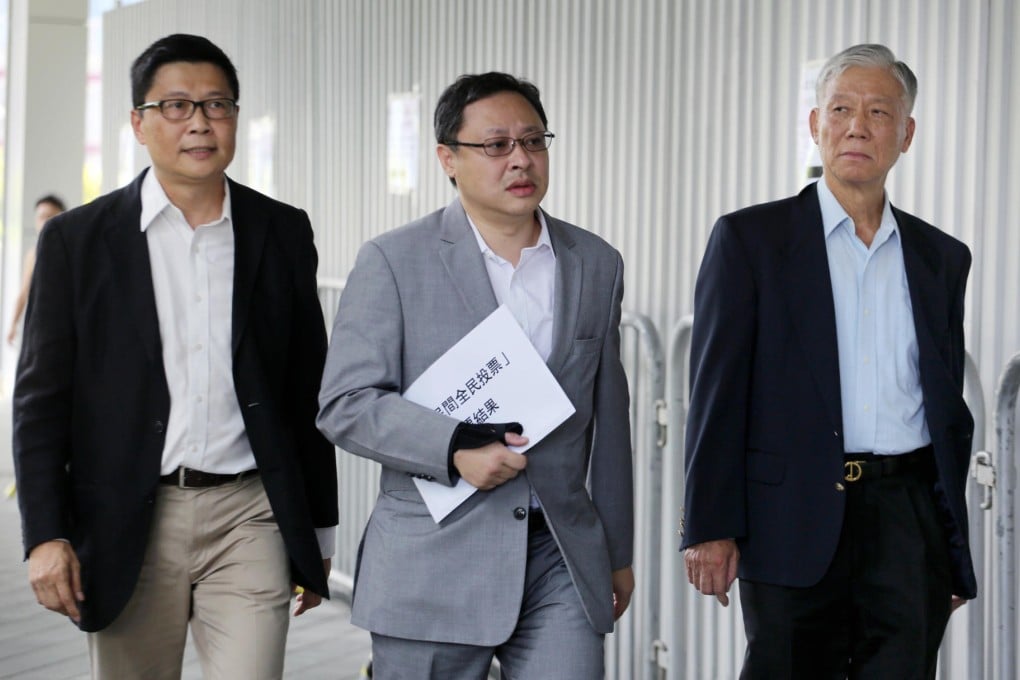 Occupy founders (from left) Dr Chan Kin-man, Benny Tai Yiu-ting and Reverend Chu Yiu-ming.