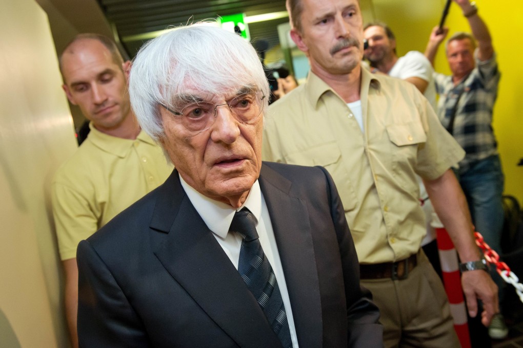 Formula One chief Bernie Ecclestone leaves the courthouse in Munich after his corruption trial. Photo: AFP