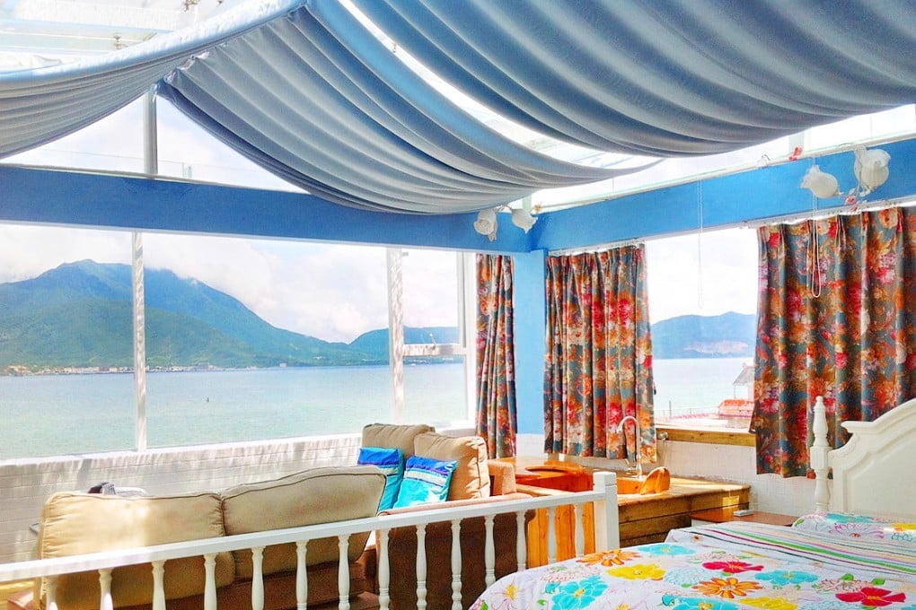 The rooftop rooms of Zhang Fengzhi and his wife's homestays offer full sea views.