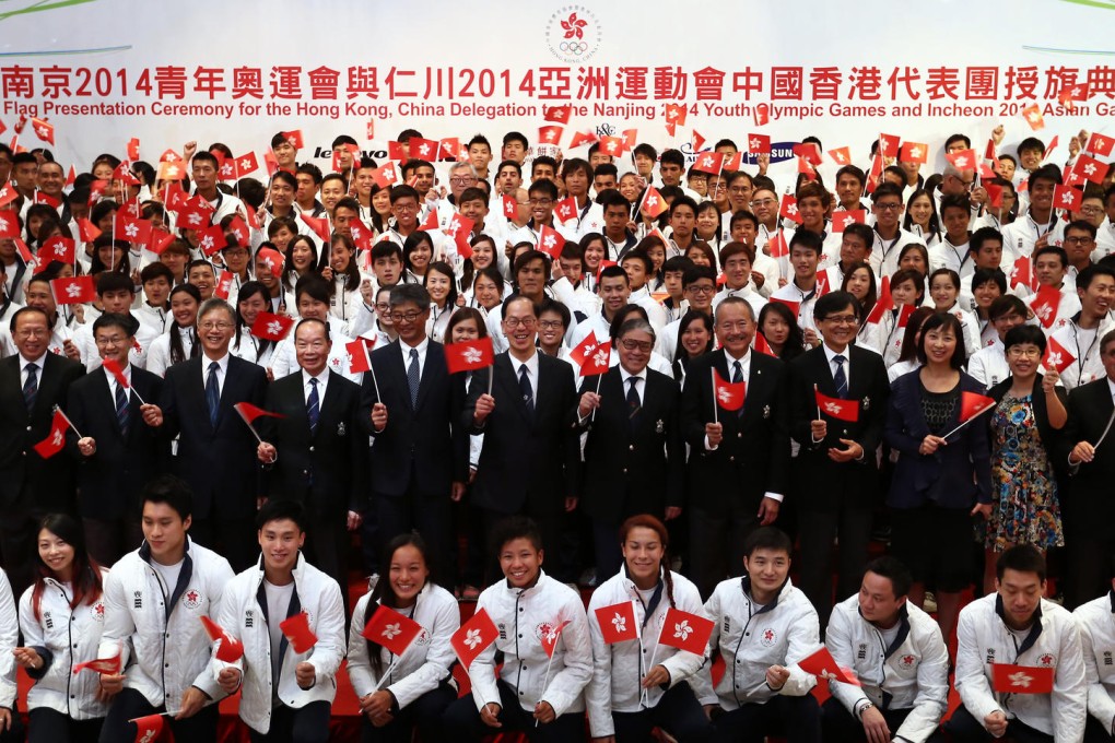 Members of the Hong Kong delegation at a ceremony yesterday. Photo: Jonathan Wong