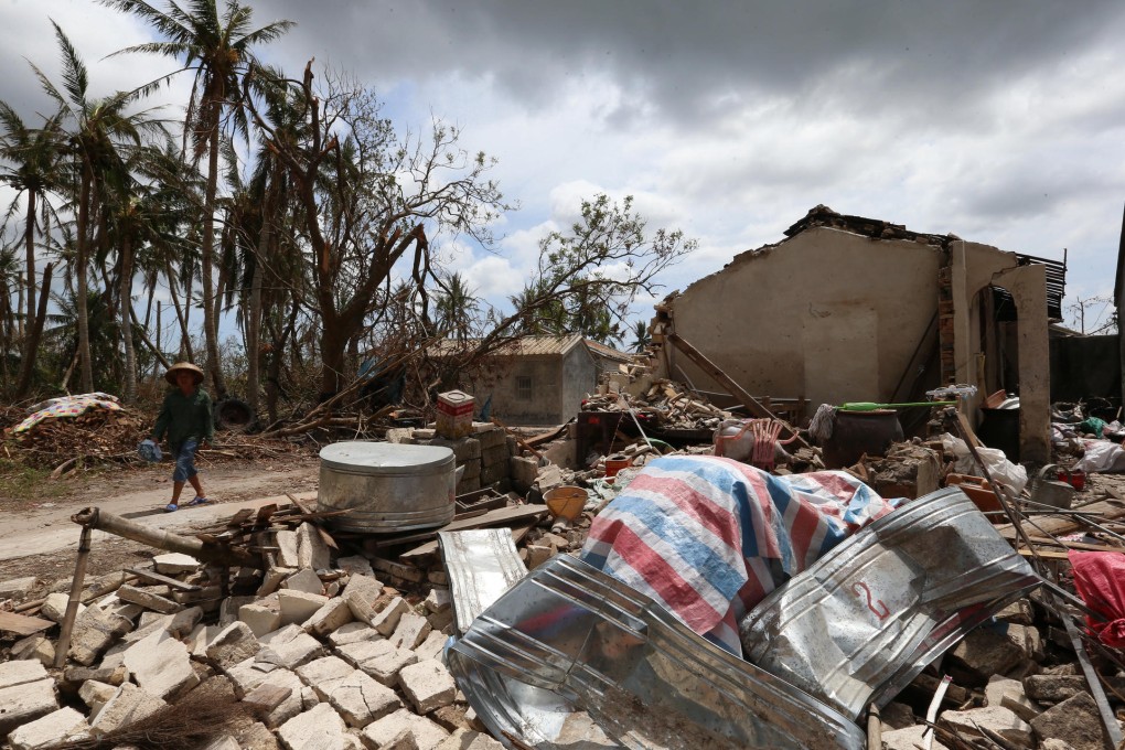 A scene of devastation in Jiao Longtian village on Hainan Island. Photo: K. Y. Cheng