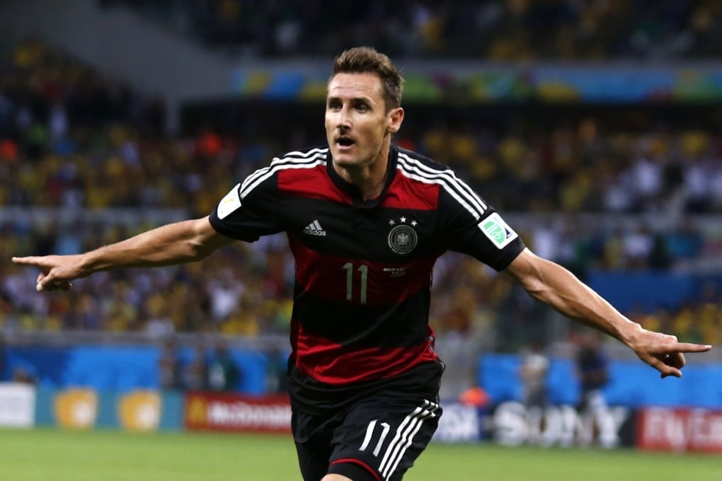 Miroslav Klose celebrates after scoring a goal in Germany's 7-1 demolition of Brazil in a semi-final at the World Cup last month. Photo: Reuters