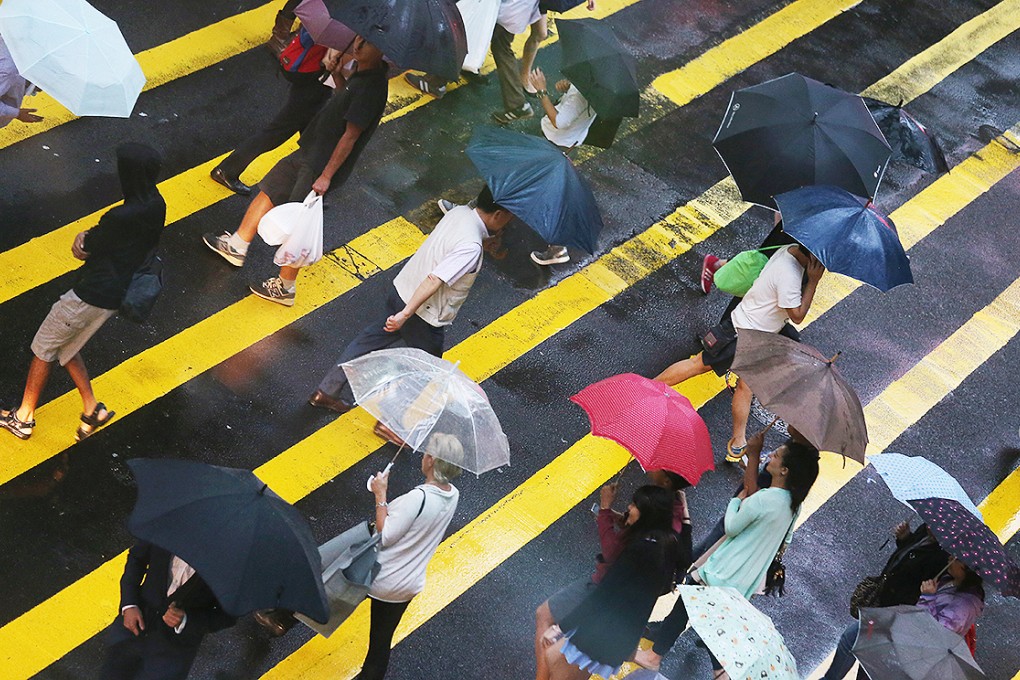 The observatory issued the red rainstorm warning on Tuesday evening. Photo: K. Y. Cheng