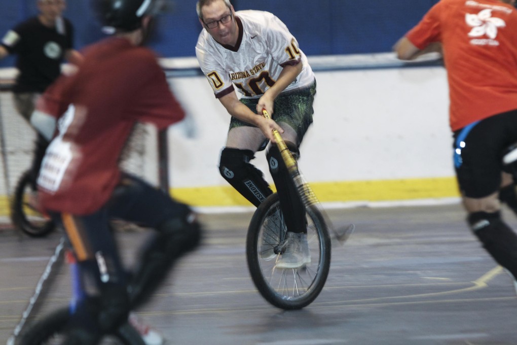 One for all: unicycle hockey calls for excellent balance. Photos: Jonathan Wong, Dickson Lee, Bruce Yan, Edward Wong