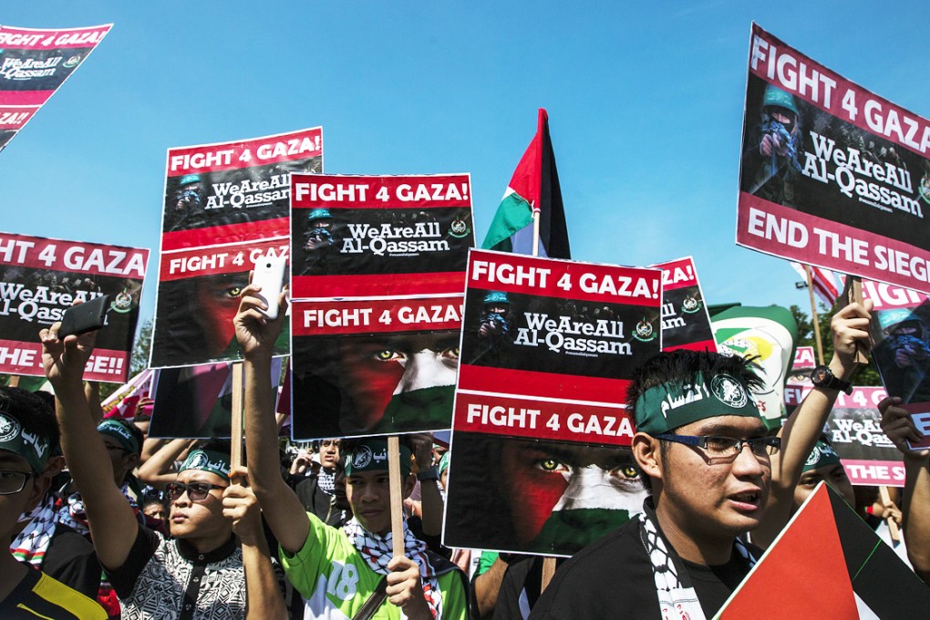 A protest against Israel's attacks on Gaza, in Kuala Lumpur, Malaysia on August 10, 2014. Photo: EPA