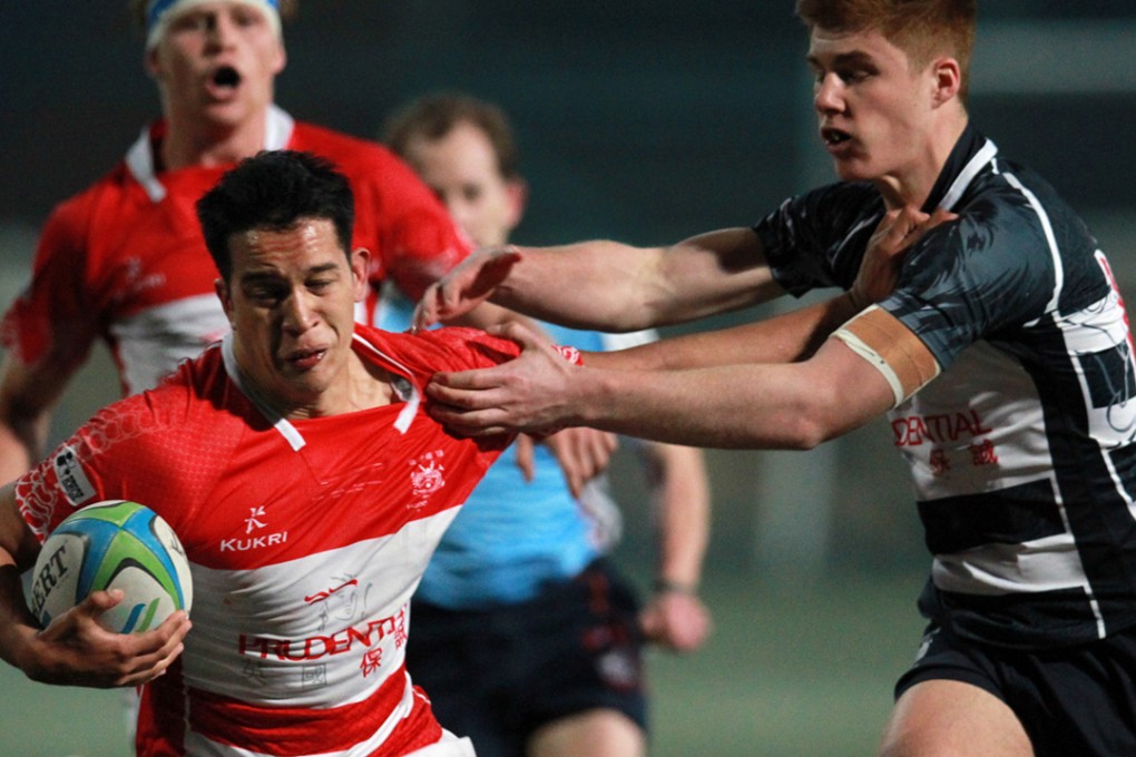 Michael Coverdale (left), in action for the Hong Kong U19s at the New Year’s Day tournament at HKFC, showed great form with the men’s national sevens squad during the recent Canadian training camp. Photo: Dickson Lee/SCMP