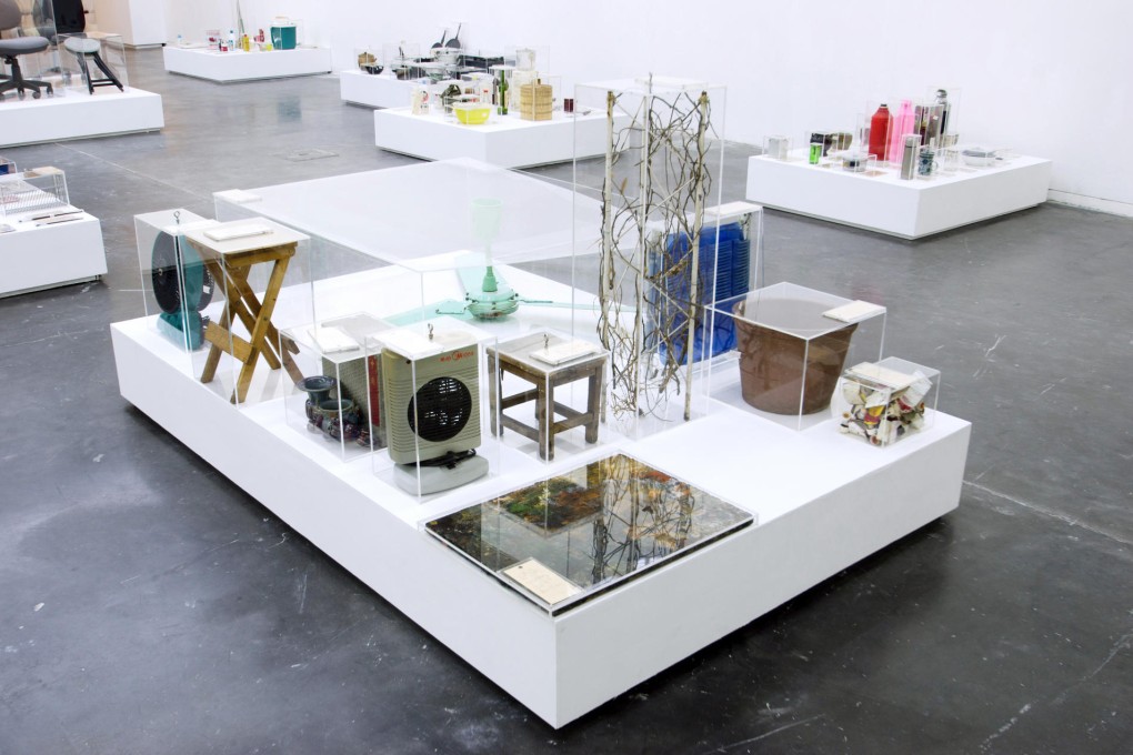 Geng Jianyi's Useless comprises old, worn and discarded items mounted on white podiums. Photo: Geng Jianyi/ShanghART/M+ Hong Kong