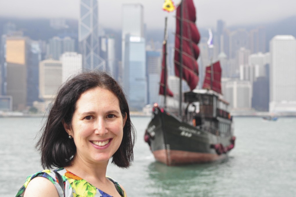Susan Blumberg-Kason at Victoria Harbour in 2012; she and her mainland-born husband Cai both studied at the Chinese University in the 1990s.