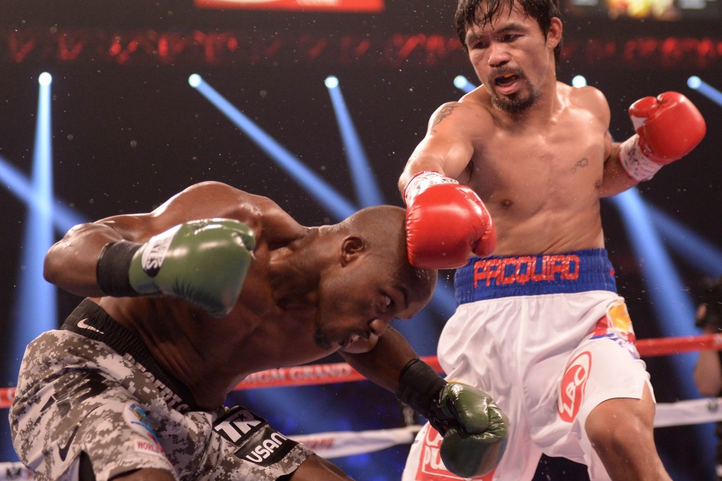 Filipino Manny Pacquiao (right) will fight American Chris Algieri in Clash in Cotai II in November. Photo: AFP