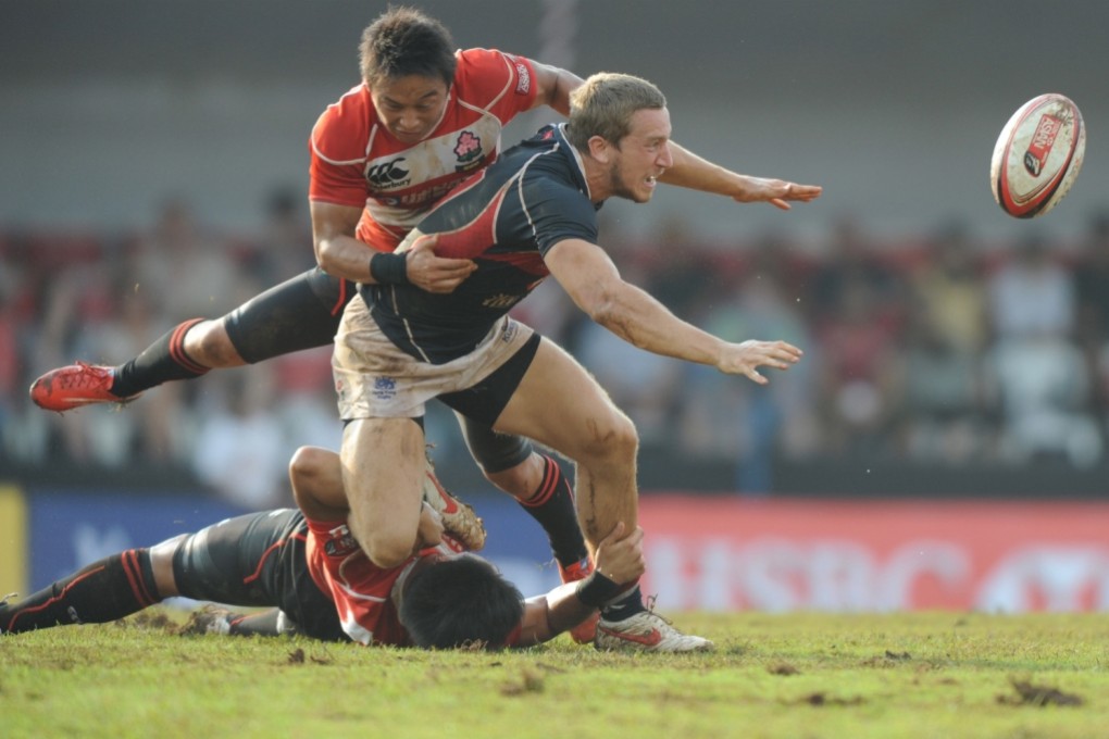 Tom McQueen and his Hong Kong men’s sevens team-mates are aiming to reclaim their Asian crown from Japan this year. Photo: HKRFU