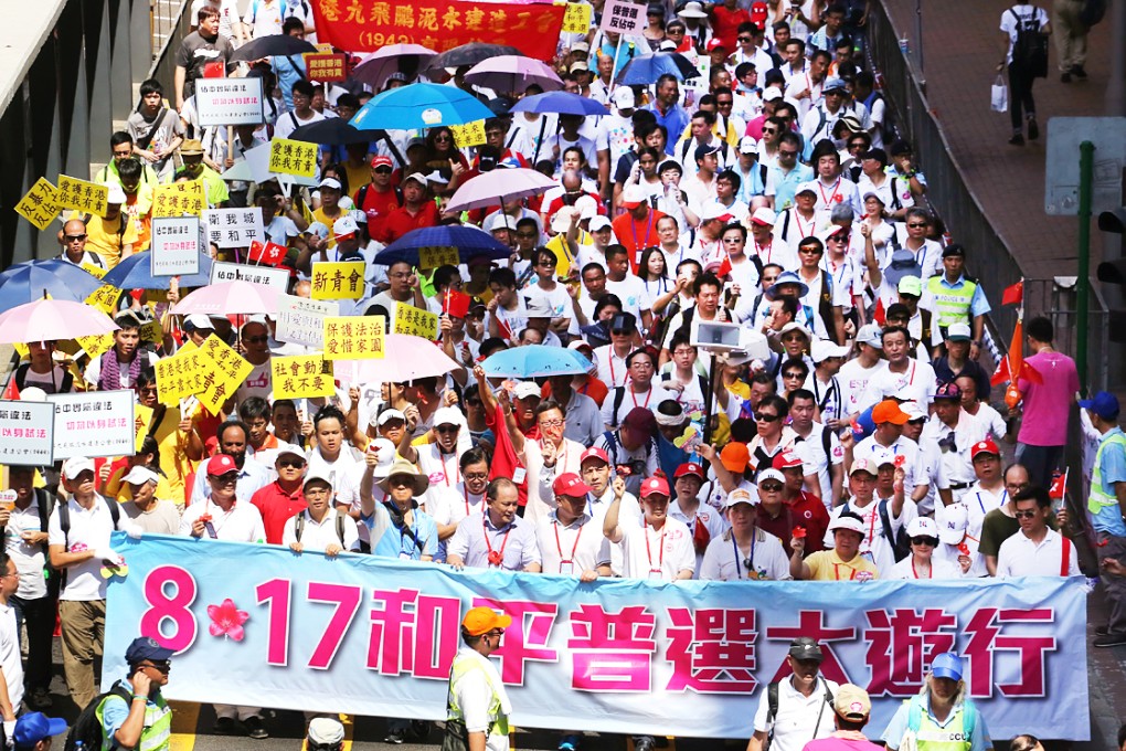 Police said that 111,800 marchers left the starting point in Victoria Park. Photo: Felix Wong