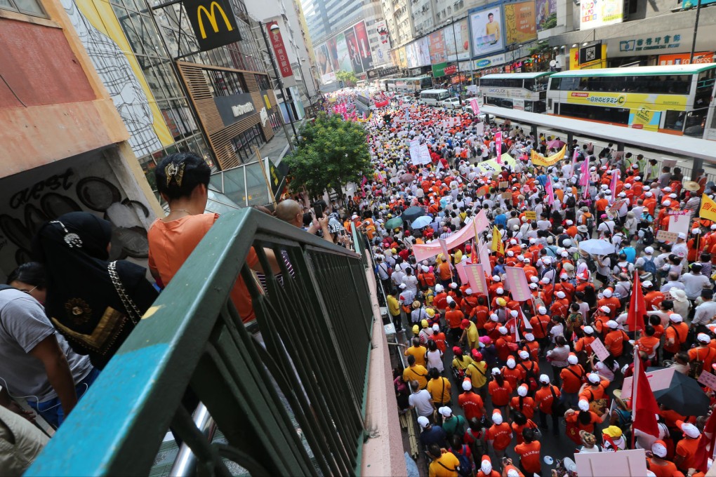 The anti-Occupy Central march on Sunday. Photo: David Wong