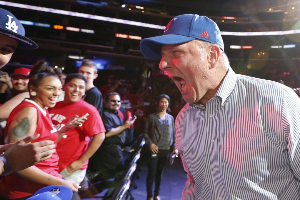 Steve Ballmer is introduced at the Clippers fan event. Photo: Reuters