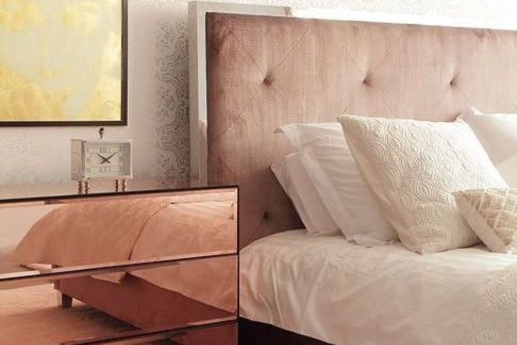 Rose gold Monroe mirrored furniture from Indigo Living