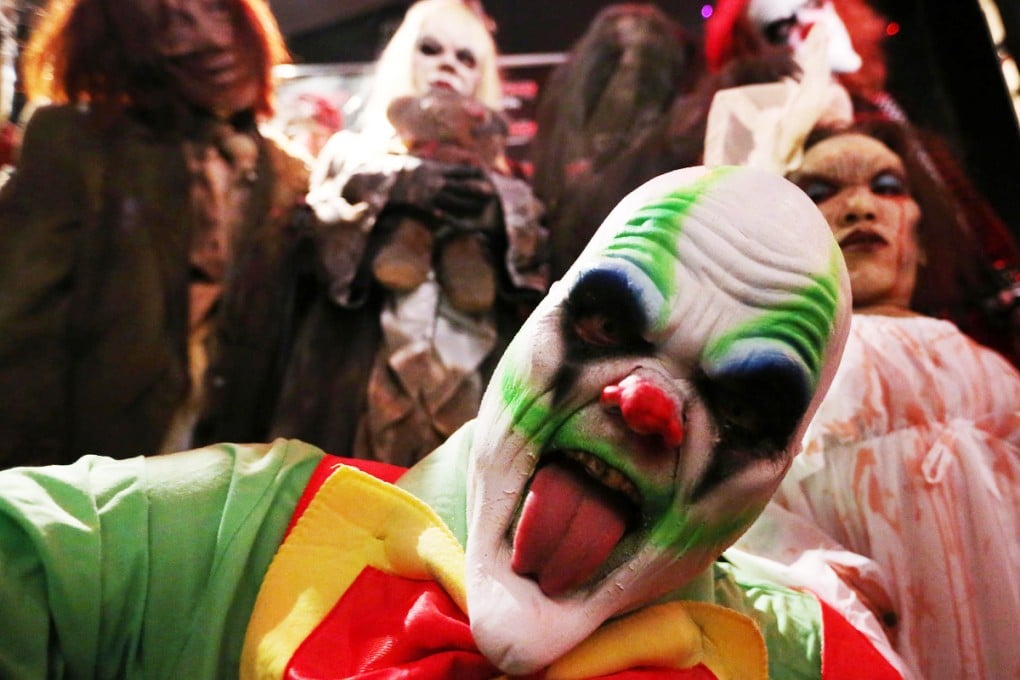 Costumed performers roam the Fright Dome haunted house, billed as one of the five scariest in the United States, which will be operating in Hong Kong for the first time this year. Photo: Sam Tsang