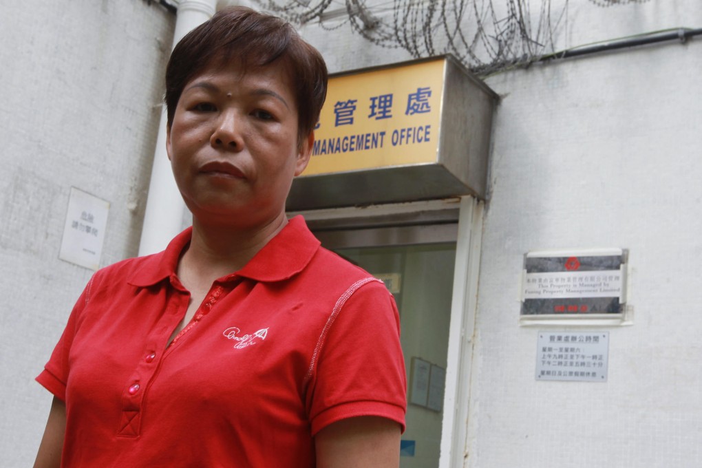 Yu Mei-wan works for HK$30 an hour as a security guard, and feels a $3,000 universal pension is better than nothing. Photo: Edward Wong