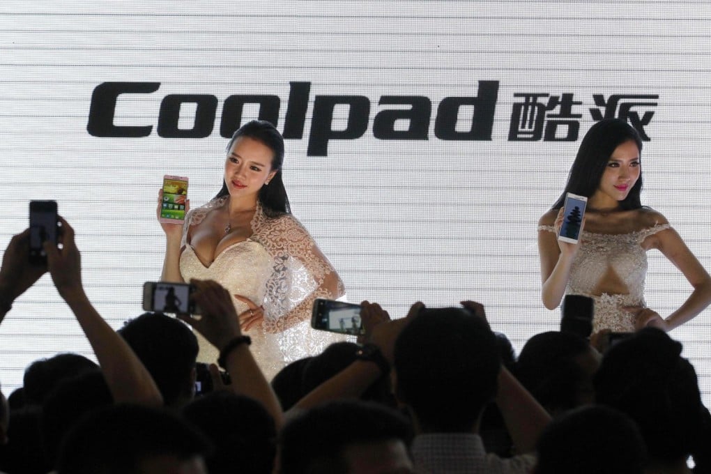 Coolpad smartphones make an impression at an industry fair on the mainland, where the brand is No3 in market share. Photo: Imaginechina