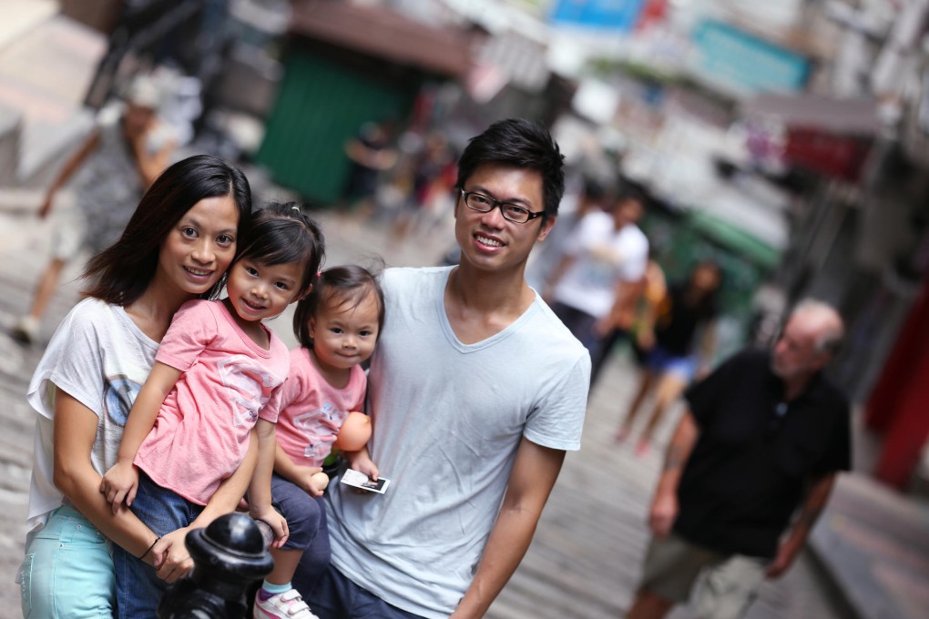 Li Koon-kiu with his wife and children. Photo: Nora Tam