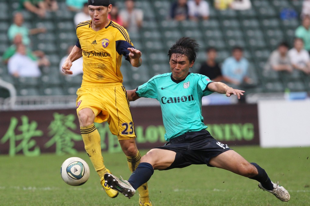 Huang Yang (right) will be unavailable for Kitchee on Tuesday night against Vissai Ninh Binh. Photo: Sam Tsang