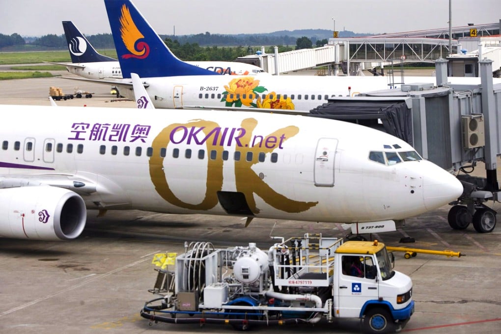 A pilot for Okay Airways complained to authorities in Tianjin of radio interference from a pirate transmitter. Photo: EPA