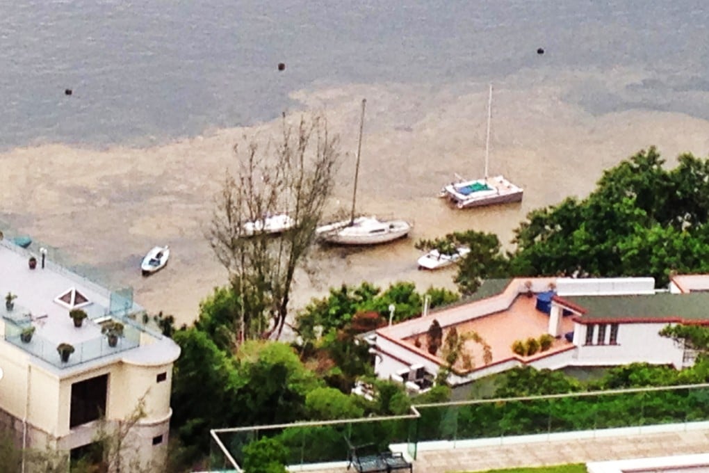 A red tide packed with harmful micro-organisms sweeps into the Royal Hong Kong Yacht Club at Middle Island, near Deep Water Bay, earlier this month. Photo: Doug Woodring