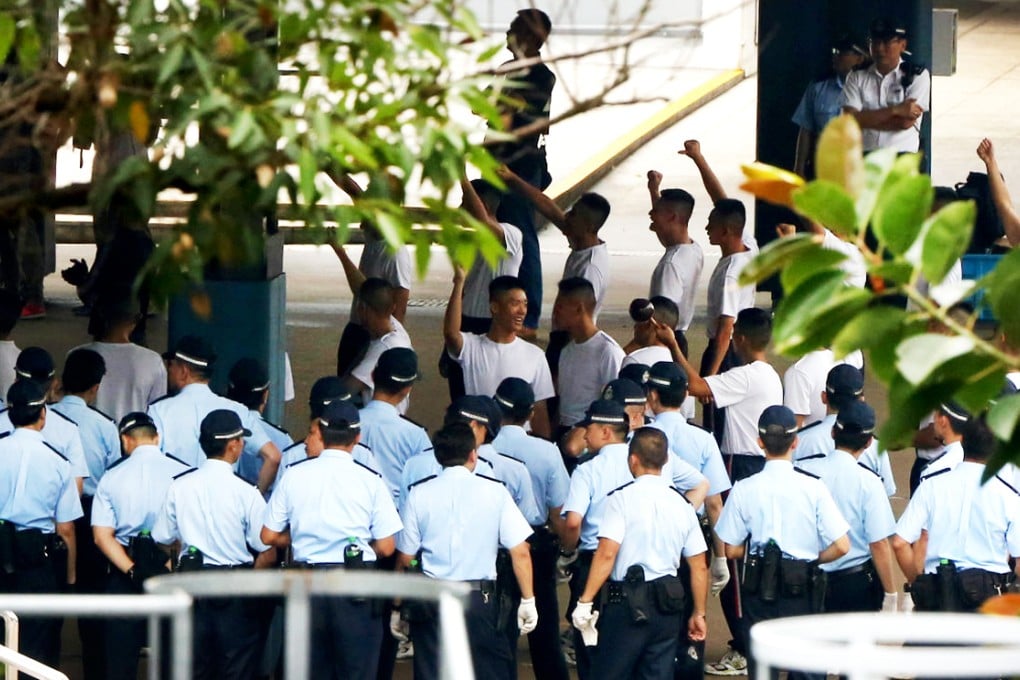 Hong Kong police take part in a training drill last week in anticipation of pro-democracy protesters taking over the Central financial district. State media has called on authorities to take a hard line against the Occupy Central movement. Photo: Nora Tam