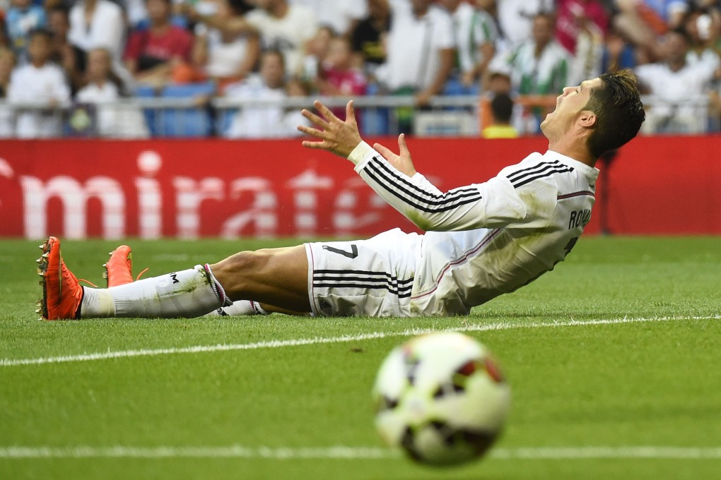 Cristiano Ronaldo pleads for a penalty. Photo: AFP