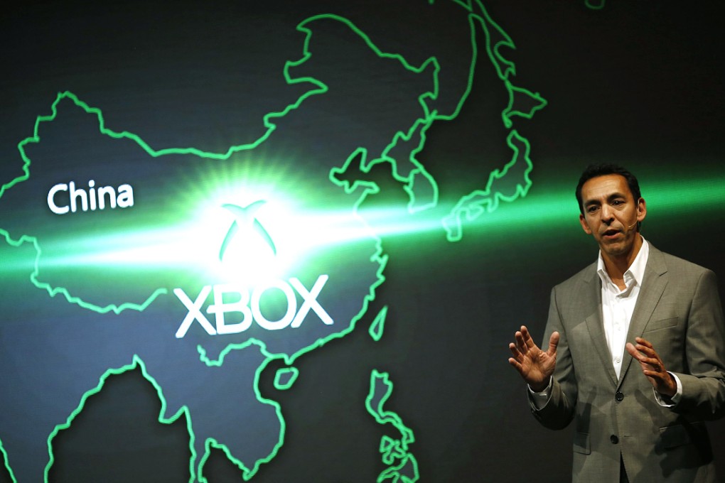 Yusuf Mehdi, head of marketing for Microsoft's Xbox group, speaks during a press release in Shanghai. Photo: Reuters