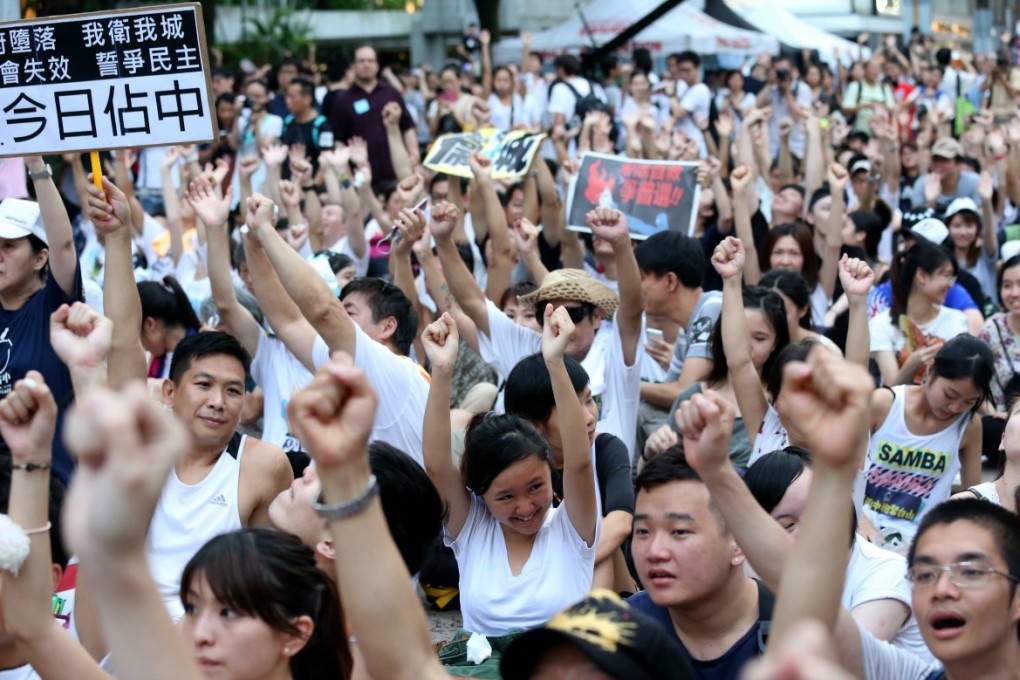 Pro-democracy protesters march on July 1. Sunday's rally will mark the start of a non-cooperation campaign. Photo: K.Y. Cheng