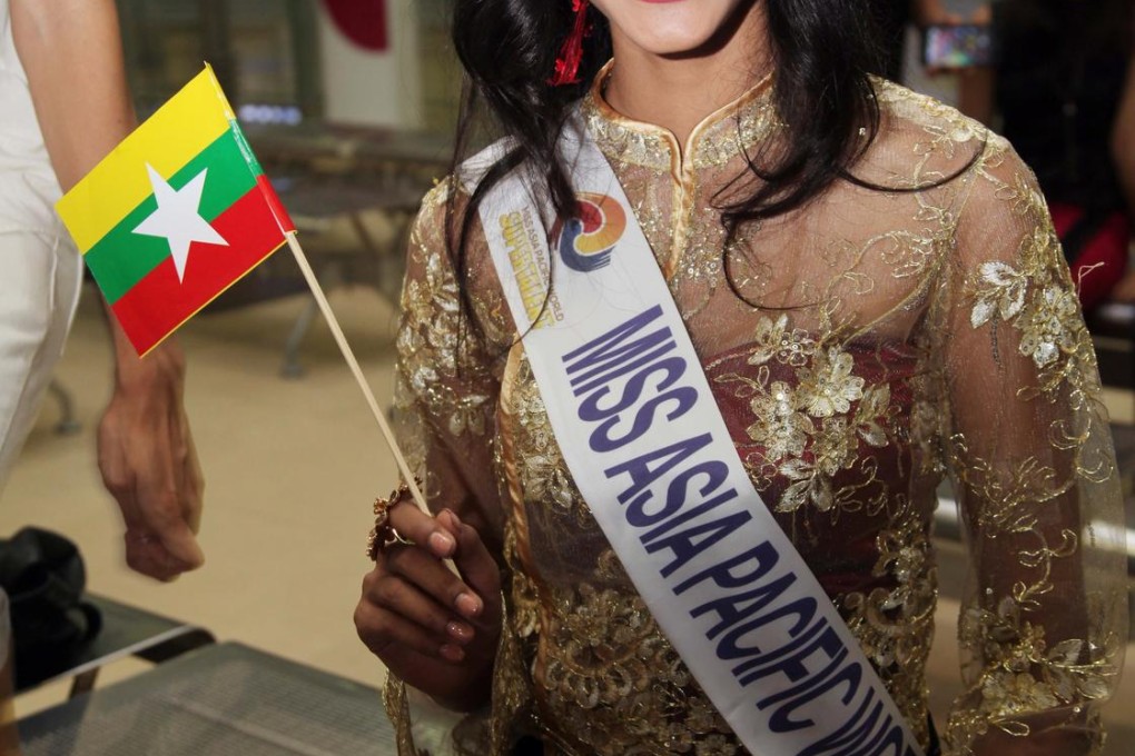 May Myat Noe after winning the Seoul beauty contest. Photo: AP