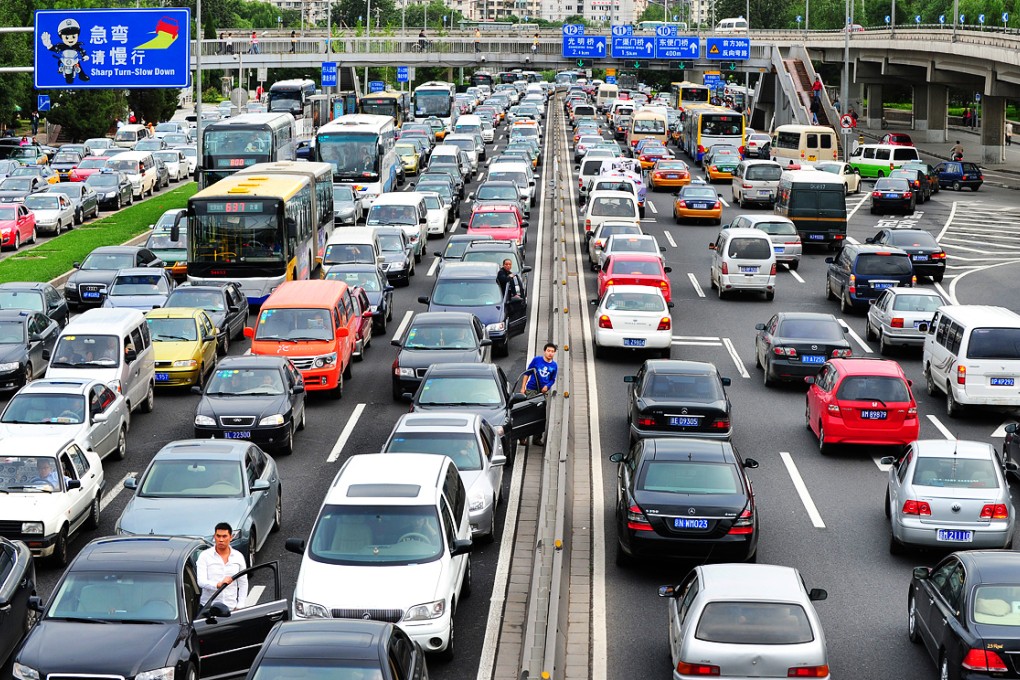 Beijing motorists can expect traffic jams like this one throughout September. Photo: AFP