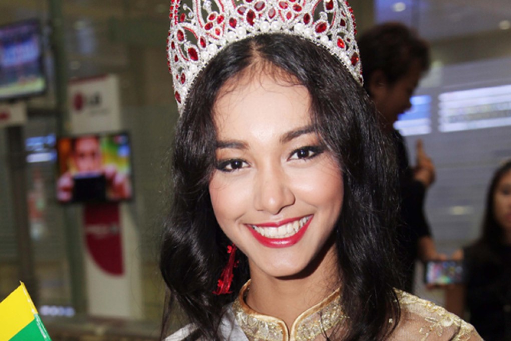 May Myat Noe's photograph on the Miss Asia Pacific World website was blacked out. Photo: AP