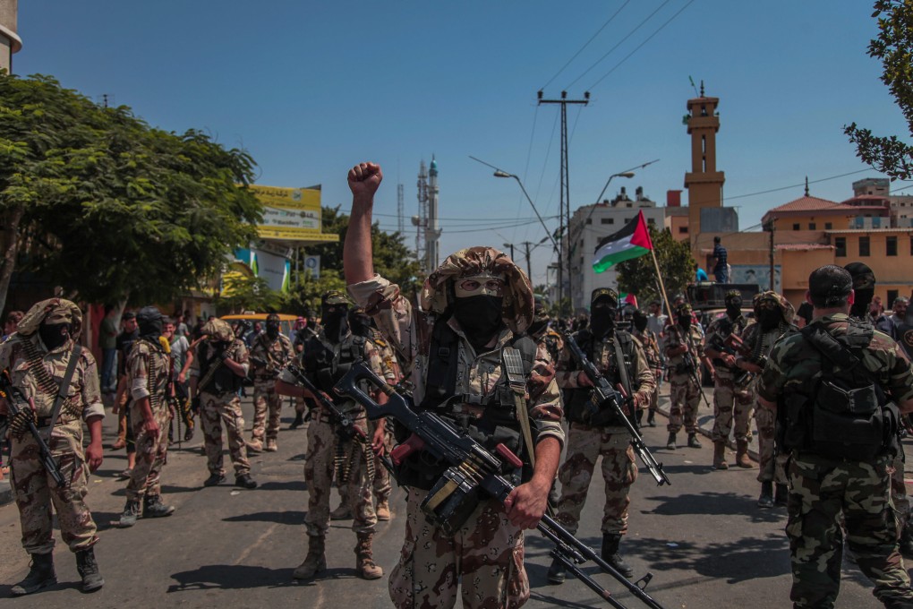 Palestinian militants from Islamic Jihad take part in a military parade following a ceasefire in Gaza City. Photo: Xinhua