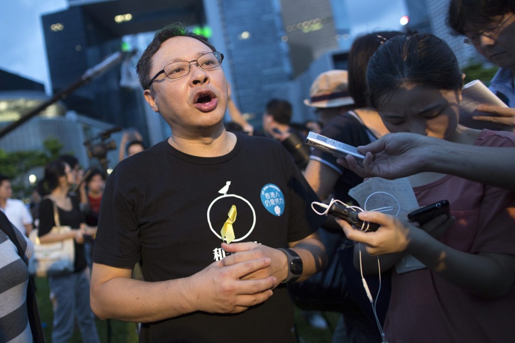 Benny Tai, initiator of the Occupy Central with Love and Peace movement. Occupy Central and its supporters launched their civil disobedience movement last night.