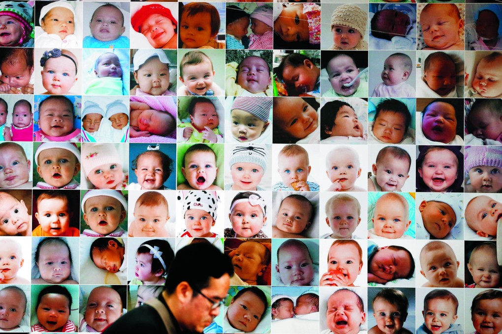 Babies in a Thai fertility clinic advert. Photo: EPA